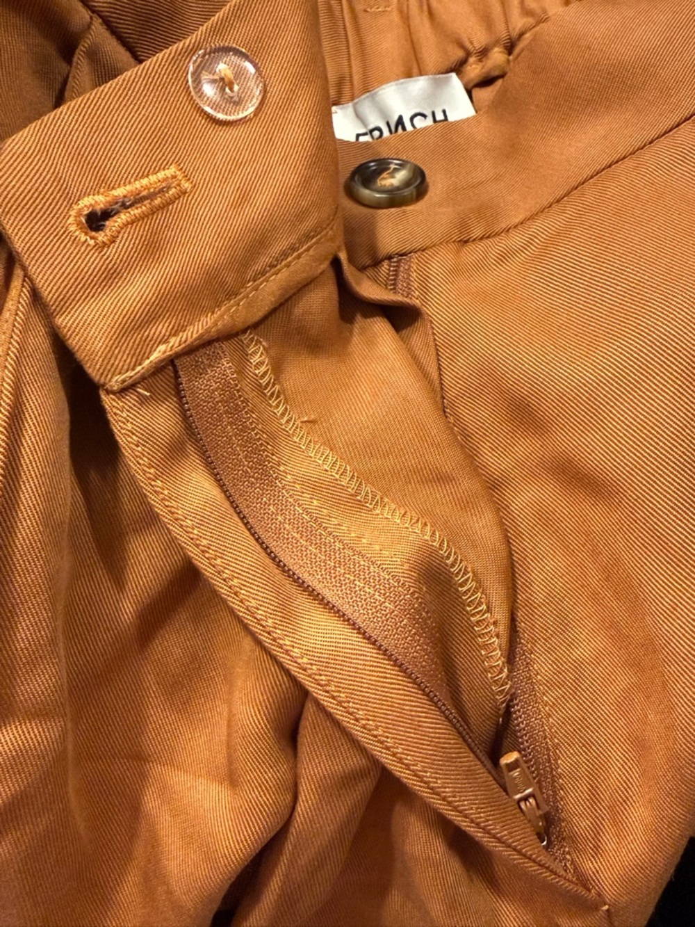 FRNCH Paris Rust Brown Wide Leg Pants | High Rise Lyocell Trousers | Size M - Picture 4 of 7